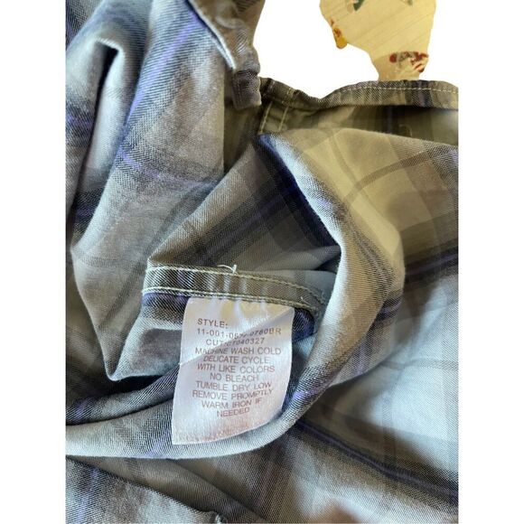 Stetson Men's Purple & Gray Plaid Collared Buttons Down Shirt Size XL - Picture 7 of 12